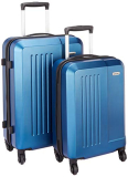 Amazon Brand – Solimo Murray Hardside Trolley, Blue, Set Of 2 (55Cm + 66Cm)