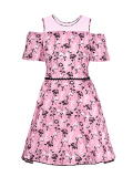 Naughty Ninos Girl’S Rayon Pleated Knee Length Dress (Nn00475Drs_Pink_4-5 Years)