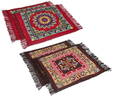 Amazon Brand – Solimo Poly Prayer Mat, Set Of 4 (Red And Orange) – 950 Gsm