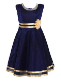 Aarika Baby Girl’S Net A-Line Knee-Long Dress (Fk-116_Blue_9-12 Months)