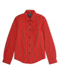 Indian Terrain Boys’ Striped Regular Fit Shirt (Itbsh00159_Deep Red_Ees)