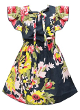 A.T.U.N. (All Things Uber Nice) Cotton Fit And Flare Casual Dress (Gdrs Naf_Black-Multi_3-6 Months)