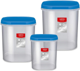 Milton Plastic Grocery Container  – 6 L, 8 L, 12 L(Pack Of 3, Blue)