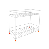 Glun Stainless Steel 2-Tier Countertop Spice Container Organizer Rack, Complete With Shelf Liner For Versatile Uses