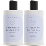 ARATA 1% Salicylic Acid Daily Body Wash | Reduces Bacne and strawberry skin(2 x 300 ml)