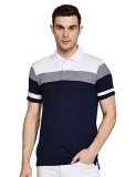 Amazon Brand – Symbol Men’S Striped Regular Polo Shirt (Spk 09_Iris Navy & White 2 S)