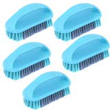 Zureni Cloth Brush Home Washing Cleaning Comfort Grip Soft Bristles Heavy Duty Deep Scrub For Fabric, Textile, Bathroom, Kitchen, Floor (Pack Of 5, Random Color)