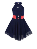 Aarika Baby Girl’S Net A-Line Knee-Long Dress (Fk-123_Dark Blue_9-12 Months)