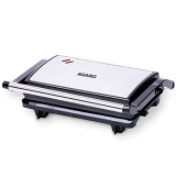 Agaro Deluxe 750 Watts Sandwich/Panini Maker With Non-Stick Grill Plates, 180° Flat Openable Plates (Steel)