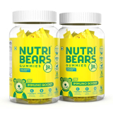 Nutribears Immunity Booster For Kids And Adults (60 Gummies, Pack Of 2, Raw Mango Flavour) With Vitamin C, E, Zinc, Natural Elderberry And Blueberry, Advanced Antioxidants For Boosting Immune System
