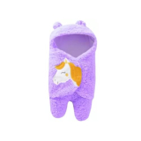 Bumtum 3-In-1 Hooded Baby Soft Blanket Wrapper| Swaddle For New Born Babies(Boys & Girls) 0-6 Months, Travel-Friendly, Unicorn Print (Lilac)