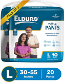Elduro Premium Adult Pull-Up Diaper Pants, Large – Pack Of 20 Pcs Adult Diapers – L(20 Pieces)