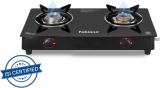 Fabiano 2 Burner With Toughened Glass Isi Marked & 2 Years Door Step Warranty Glass Manual Gas Stove(2 Burners)