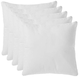 Amazon Brand – Solimo Microfiber Filled Cushion, 12 X 12 Inch (30.5 X 30.5 Cm), White, 5 Pieces