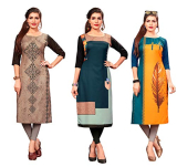 New Ethnic 4 You Women’S Crepe Straight Kurta (Com167-178-179-Xl_Multicolor_Xl)