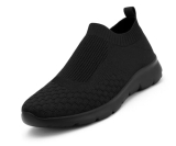 Kraasa ZONIC Men’s Lightweight Knit Sneakers with Memory Insole | Breathable, Anti-Skid Running, Walking & Gym Shoes DarkBlack UK 6