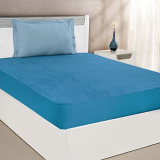 Amazon Brand – Solimo Water Resistant Premium Cotton Mattress Protector ( 72X60 Inches – Queen Bed Size, Blue )