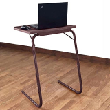 Bi3 Multipurpose Laptop Study Table Strong Top 6 Heights 3 Angles Portable Adjustable Foldable (Brown, Metal)