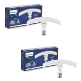 Philips 14 Watts Stellar Bright Curvy Led T-Bulb Base B22,Crystal White (Pack Of 2)