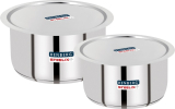 Renberg Steelix Plus Tope Set With Lid 3.5 L, 4.3 L Capacity 16 Cm, 18 Cm, 20 Cm Diameter(Stainless Steel, Induction Bottom)
