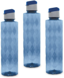 Flair Forever Bottle With Fliptop Pet So3 1000Ml Blue 1000 Ml Bottle(Pack Of 3, Multicolor, Pet)