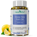 Neuherbs Deep Sea Omega 3 Fish Oil – Omega 3 Supplement Triple Strength 2500 Mg, Vitamin D – Fish Oil Softgels With No Fishy Burps With Lemon Flavour- 60 Softgel For Men And Women