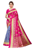 Flocculent Art Silk Saree With Blouse Piece, Pink, Free Size (Hikees-Urban Pink)