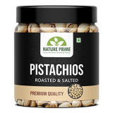 Nature Prime Fresh Whole Roasted Salted Pistachios | Salted Pista With Shell – 500G (Jar Pack)
