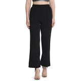 Dhruvi Trendz Women’S Yoga Dress Pants Stretchy Work Slacks Business Casual Office Straight Leg/Bootcut Elastic Waist With 2 Pockets Regular Fit Trouser Pant (Xx-Large, Black)