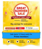 Amazon Great Summer Sale starts 4th Jan, 12 PM)   😍❤️★ Sale Starts 12 Hours Early for Prime Members #BeReadyLink : + 10% Discount On ICICI/Kotak Credit/Debit Card & EMI TxnJoin Amazon Prime: Amazon Prime Youth Offer: Get Amazon Prime FREE TRIAL for 30 daysSTAY ACTIVE, BE READY!