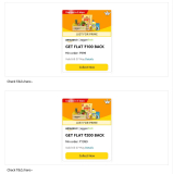 Amazon Fresh : Cashback Offers₹200 Cashback on ₹1999₹100 Cashback on ₹999Collect – Valid Till 7th May. You Can Wait Till 4th May for Bank Offer, If You Wanna Order ₹2500+ Worth Groceries.Best Deal Suggestions ⤵️Fresh Home Page (Buy)Products Starts at Just ₹1Maggi/Yippee Upto 40% OffBasmati Rice Upto 60% Off Biscuits & Snacks Upto 50% OffBeverages Upto 30% OffWheat Flour/Atta Upto 25% Off Only for Prime Users