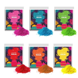 Puremazing By Imvelo Pure Natural Herbal Gulal Holi Colour – Skin Friendly Organic Scented Easy Removal Holi Colours Gulal – Non Toxic Herbal Gulal Rang, Pack Of 6, 80 Grams, Multi