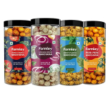 Farmley Roasted & Flavored Makhana- Minty Pudina, Peri Peri, Tangy Tomato, Cream & Onion (Pack Of 4, 90 G Each)
