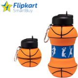 Flipkart Smartbuy Stretchable Silicone Folding Sipper Water Bottle For Outdoor,Travel,Gym,Sports 550 Ml Sipper(Pack Of 1, Orange, Silicone)