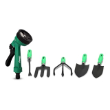 Visko Gtk Garden Tool Kit With Spray Gun (Green And Black, 6-Pieces)