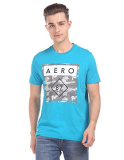 Aeropostale Men Blue Short Sleeve Printed T-Shirt