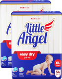 Little Angel Easy Dry Pull-Up Diaper Pants With 12 Hrs Absorption Extra Large (Xl) Size, Pack Of 2,13-16 Kgs – Xl (108 Pieces)