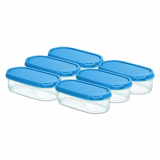 Pigeon – Stakbox Airtight Plastic Storage Containers Set 0.5 Litre (Set Of 6) For Kitchen – Blue
