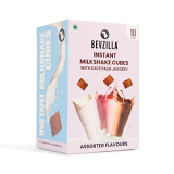 Bevzilla Assorted Instant Milkshake 10 Cubes Pack With Organic Date Palm Jaggery, Zero Refined Sugar, No Preservatives, Drop Stir & Enjoy, Perfect For Kids & Adults, Plant-Based Vitamins