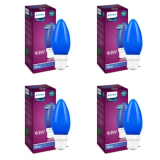 Philips Led Deco Blue 0.5W Glass Candle (Pack Of 4)