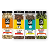 Wonderland Foods – Healthy & Tasty Lightly Roasted Chia, Jumbo Pumpkin, Jumbo Sunflower, Flax Seeds 800G Jar (200G X 4) Seeds Combo | Seeds For Eating | Immunity Booster Diet