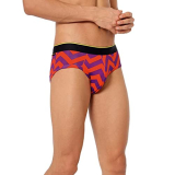 Bummer Men’S Rayon Blend Briefs (Pack Of 1) (Briefprinted_Po1_Parent_Chevron_Multicolor_L)