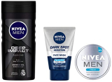 Nivea Men Face Wash, Dark Spot Reduction,100 G And Nivea Men Fresh Face Moisturizer Gel, 75 Ml & Nivea Men Body Wash, Deep Impact, 3 In 1 Shower Gel For Body, Face & Hair, With Microfine Clay, 250 Ml