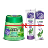 Boroplus Aloe Vera Gel Green Tea, 200Ml Jar + Antiseptic Cream, 120Ml