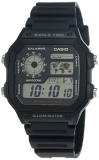 Casio Resin Youth-Digital Grey Dial Men Watch-Ae-1200Wh-1Avdf (D097), Bandcolor-Black