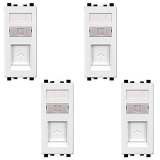 Schneider Electric Zencelo India-Rj11 1G Telephone Outlet With Shutter -White (Pack Of 4)
