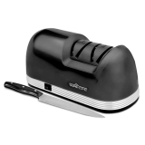 Suprhome Electric Knife Sharpener Tool | 2-Stage Sharpening | Used For Different Knives | Diamond Coated Sharpening Wheels | Tool For Sharp And Clean Knife | Increases Life Of Knife Black