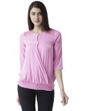 Msfq Women’S Plain Regular Fit Shirt (Ftsfn401508_Pink Small)
