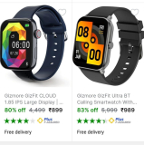 GIZMORE BLUETOOTH CALLING SMARTWATCHES FROM ₹999+ Bank offer( 899 ACCOUNT SPECIFIC)