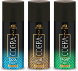 St-John Cobra Deo Live Cool & Sport Deodorant Spray  –  For Men & Women(450 Ml, Pack Of 3)